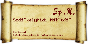 Székelyhidi Máté névjegykártya