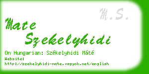mate szekelyhidi business card