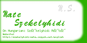 mate szekelyhidi business card